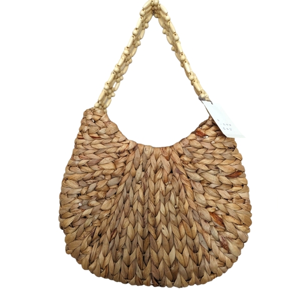 a new day Handbags - A NEW DAY Woven Rafia Bag with Beaded Strap